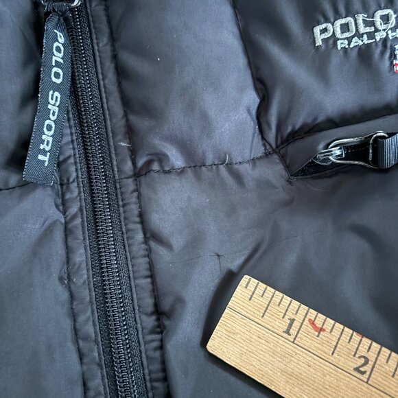 Vintage Polo Sport Down Jacket XXL Ralph Lauren Puffer‎ Black Coat Y2K - Picture 4 of 9